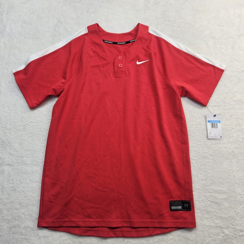 Nike Select2 2 Button Baseball Jersey Men's Medium‎ Red DX9156